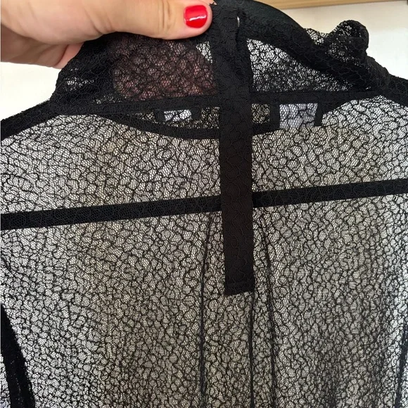 Wildfang Sheer Black Lace Blouse - Picture 5 of 6